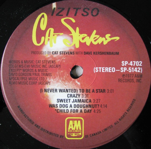 Cat Stevens - Izitso | A&M Records (SP-4702) - 5