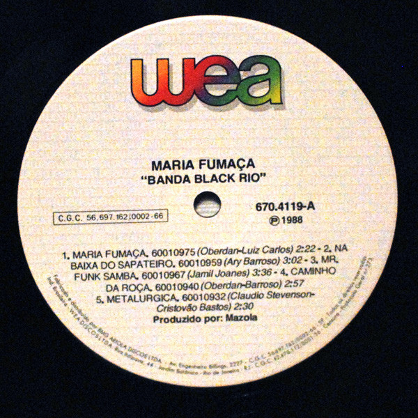Banda Black Rio – Maria Fumaça (1977, Vinyl) - Discogs