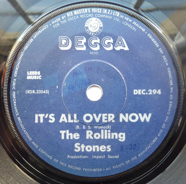 The Rolling Stones – It's All Over Now Decca-45-GD 5060 Greece 1964