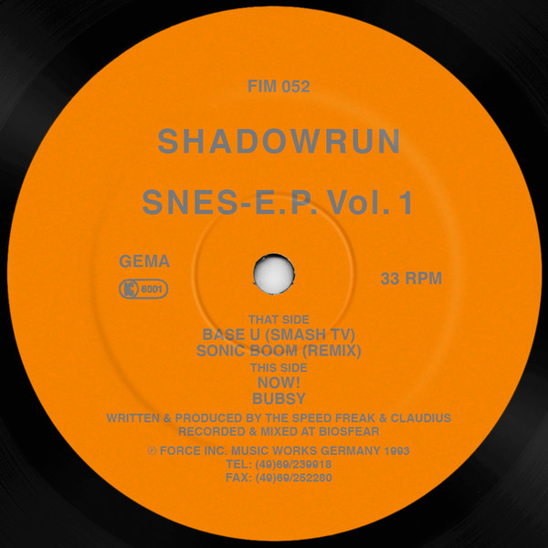Shadowrun - SNES-E.P. Vol.1 (Vinyl, Germany, 1993) For Sale