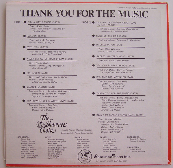 ladda ner album The Shawnee Choir - Thank You For The Music