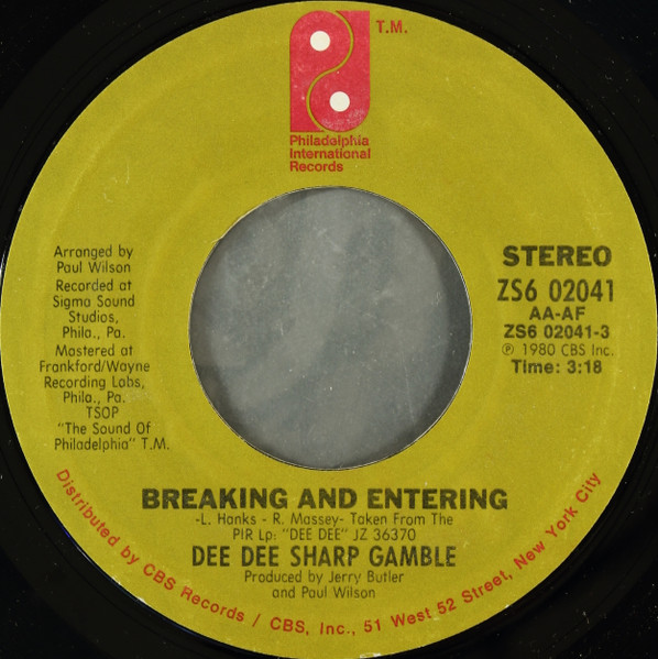 Dee Dee Sharp Gamble – Breaking And Entering (1980, Vinyl) - Discogs