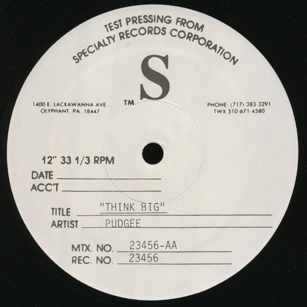 Pudgee – Think Big (1995, Vinyl) - Discogs