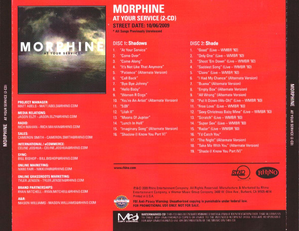 Morphine – At Your Service (2009, CD) - Discogs