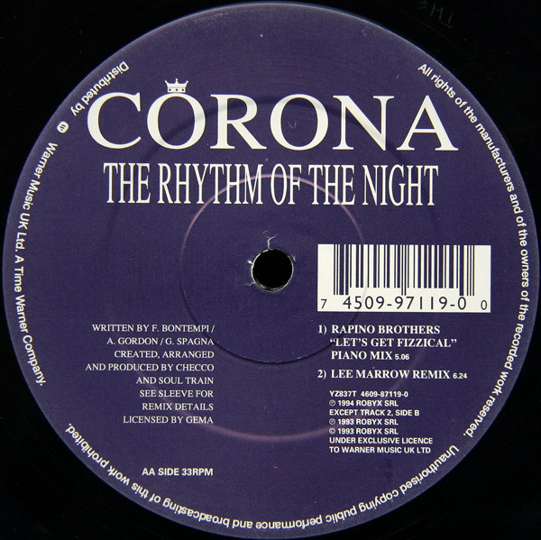 Corona – The Rhythm Of The Night (1994, Vinyl) - Discogs