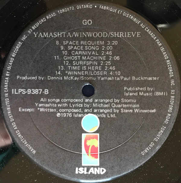 Stomu Yamashta / Steve Winwood / Michael Shrieve - Go | Island Records (ILPS 9387) - 4