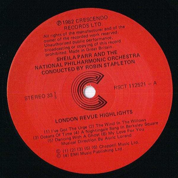 baixar álbum Sheila Parr And The National Philharmonic Orchestra Conducted By Robin Stapleton - London Revue Highlights