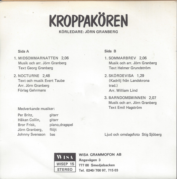 ladda ner album Kroppakören - Kroppakören körledare Jörn Granberg