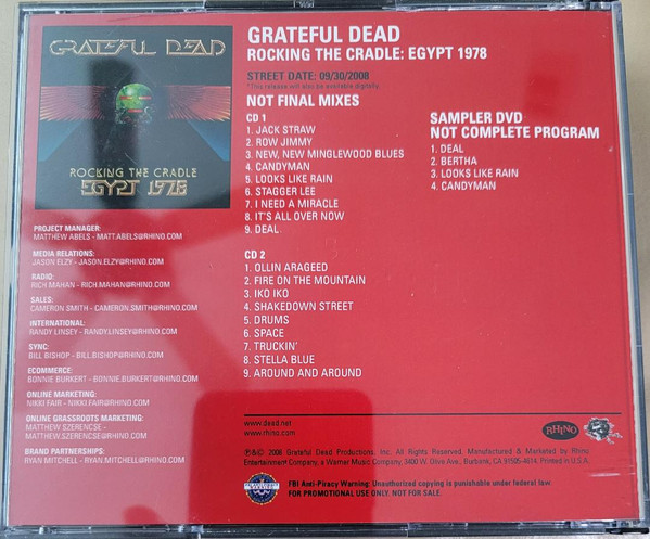 Grateful Dead – Rocking The Cradle: Egypt 1978 (2008, Bonus 3rd CD