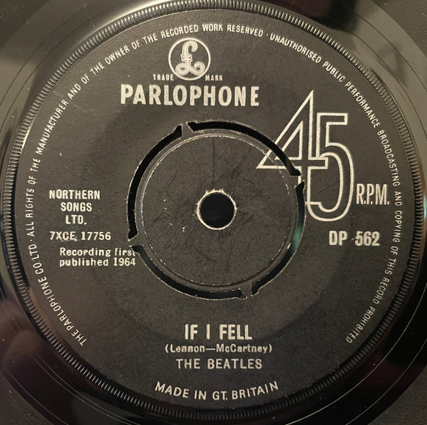 Gripsweat - BEATLES If I Fell / Tell Me Why RARE Norway 45 norwegian  PARLOPHONE DP 562 HEAR!