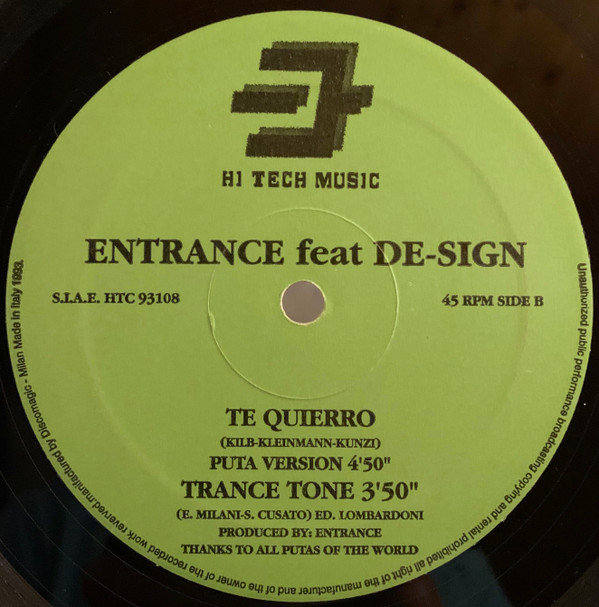 télécharger l'album Entrance Feat DeSign - Te Quierro