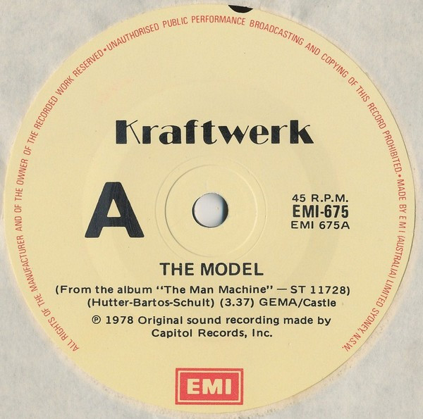 Kraftwerk – The Model / Computer Love (1982, Vinyl) - Discogs