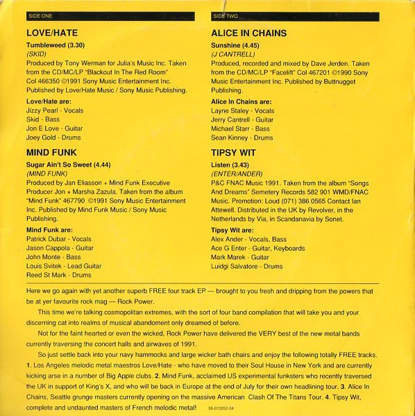 descargar álbum LoveHate Mind Funk Alice In Chains Tipsy Wit - Rock Power Magazine Presents