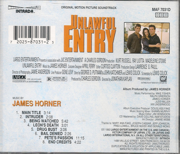 lataa albumi James Horner - Unlawful Entry Original Motion Picture Soundtrack