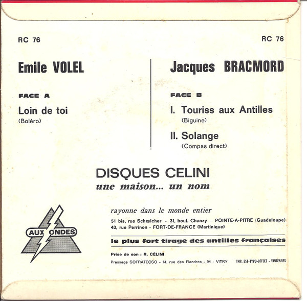 lataa albumi Jacques Bracmord, Emile Volel - Touriss Aux Antilles Solange Loin De toi