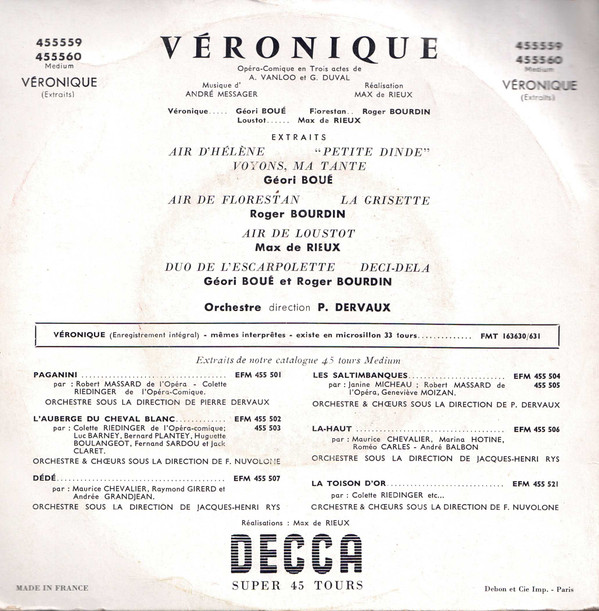 baixar álbum Geori Boué Et Roger Bourdin - Véronique