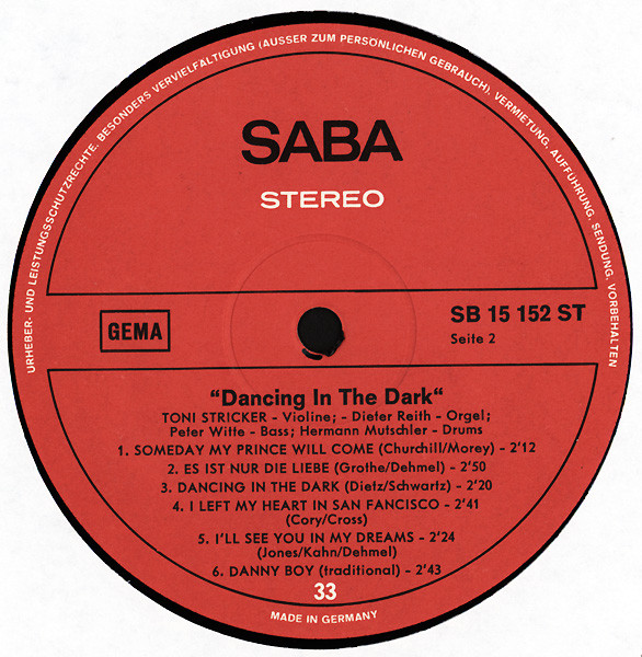 Album herunterladen Das Toni Stricker Star Ensemble - Dancing In The Dark