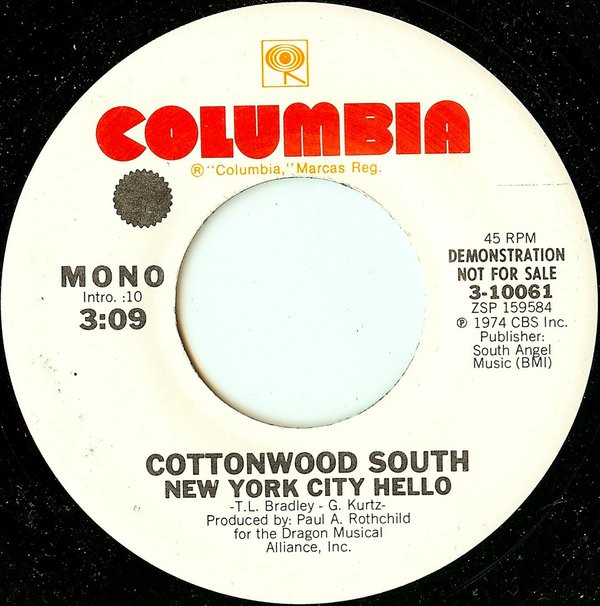 lataa albumi Cottonwood South - New York City Hello