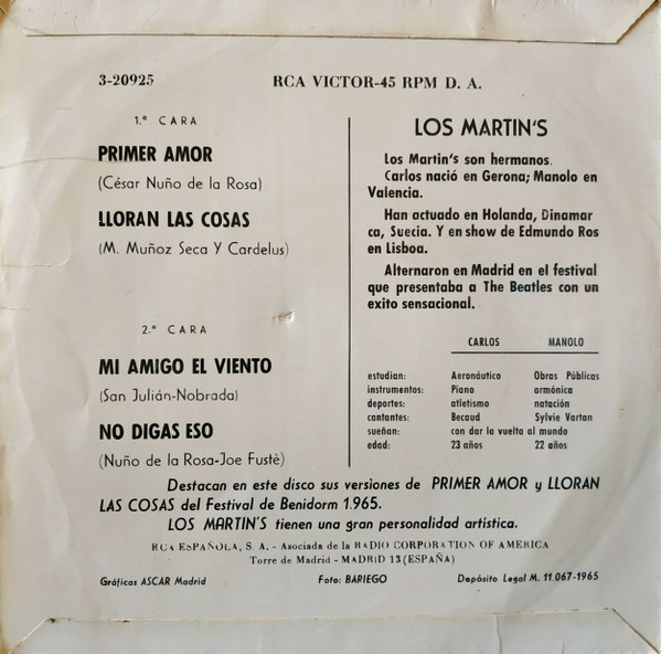 lataa albumi Los Martin's - Festival De Benidorm 1965