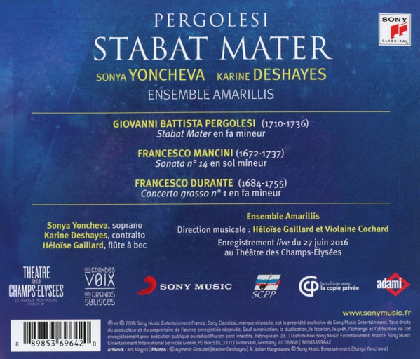 last ned album Pergolesi, Sonya Yoncheva, Karine Deshayes, Ensemble Amarillis - Stabat Mater
