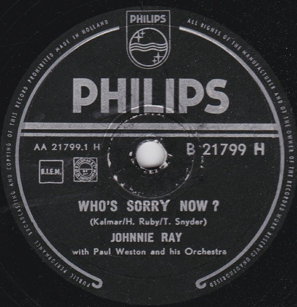 descargar álbum Johnnie Ray With Paul Weston And His Orchestra And The Mellomen - Whos Sorry Now A Heart Comes In Handy