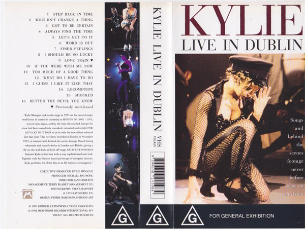 Kylie – Live In Dublin (1992, VHS) - Discogs