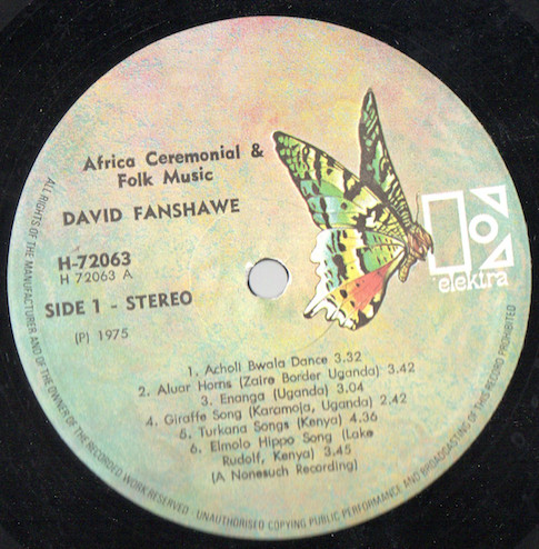 David Fanshawe – Africa - Ceremonial & Folk Music (1975, Sterling 