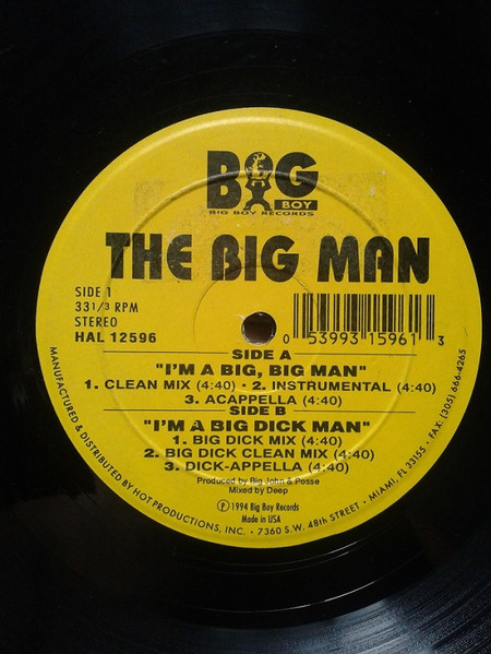 The Big Man – I'M A Big, Big Man (1994, Vinyl) - Discogs