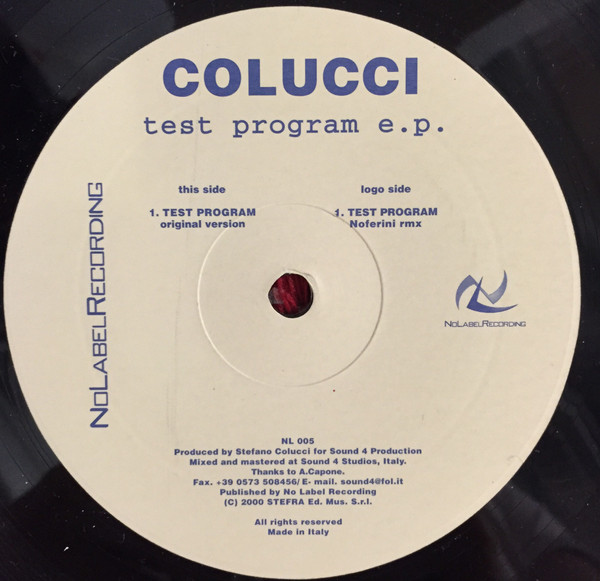 ladda ner album Colucci - Test Program EP