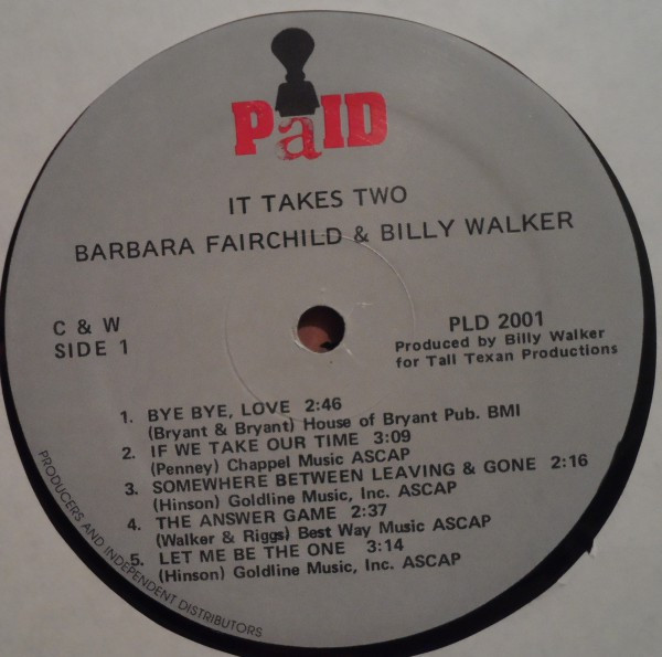 Album herunterladen Barbara Fairchild & Billy Walker - It Takes Two