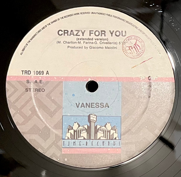 Vanessa - Crazy For You | Releases | Discogs