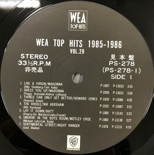 descargar álbum Various - WEA Top Hits 1985 1986 Vol 29