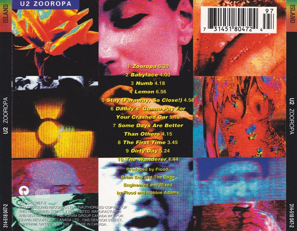 U2 - Zooropa | Island Records (314-518 047-2) - 2