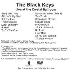 The Black Keys Announce 'Live At The Crystal Ballroom