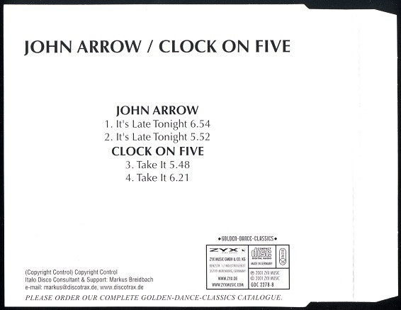 lataa albumi John Arrow Clock On Five - Its Late Tonight Take It