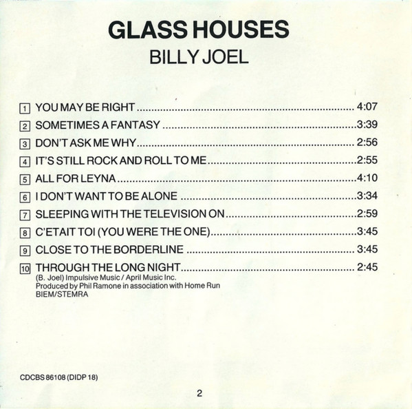 ladda ner album Billy Joel - Glass Houses Songs In The Attic