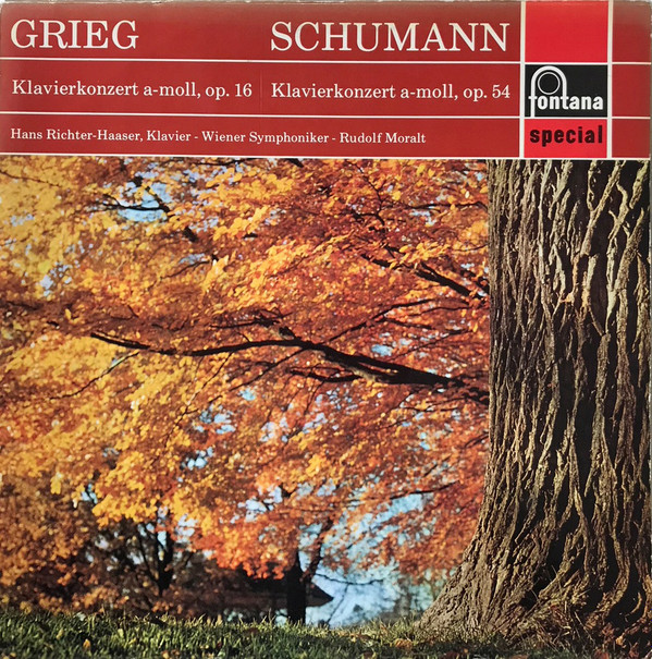 ladda ner album Grieg Schumann Hans RichterHaaser, Wiener Symphoniker, Rudolf Moralt - Klavierkonzert a moll op 16 Klavierkonzert a moll op 54