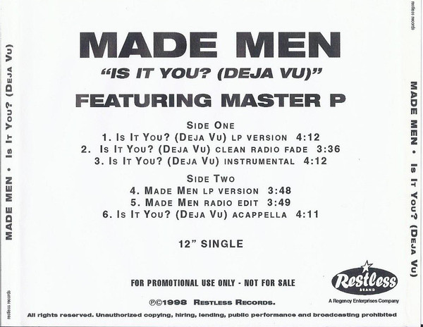 descargar álbum Made Men Feat Master P - Is It You Deja Vu