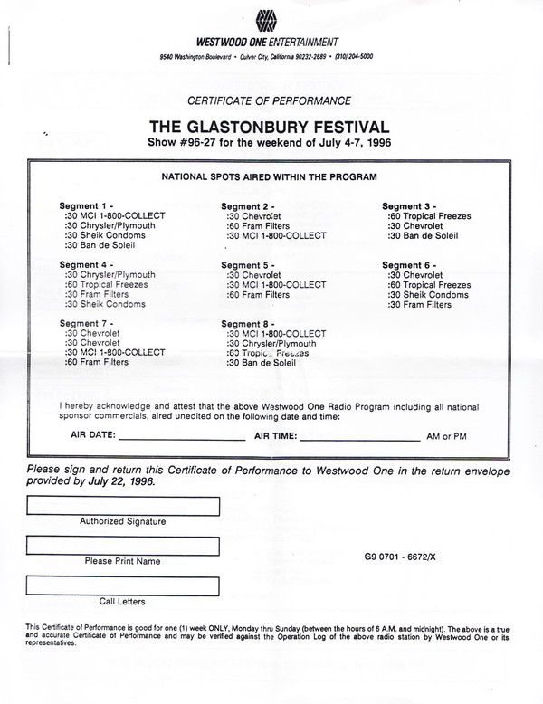 baixar álbum Various - The Glastonbury Festival