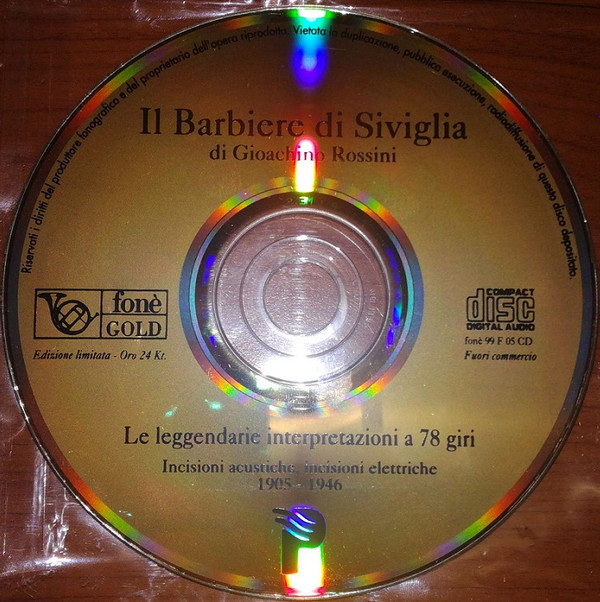 descargar álbum Gioacchino Rossini - Il Barbiere di Siviglia Le Leggendarie Interpretazioni a 78 giri