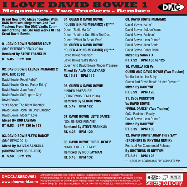 télécharger l'album Bowie - I Love Bowie Classic Mixes Volume 1