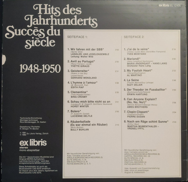 baixar álbum Various - Hits Des Jahrhunderts 1937 1939