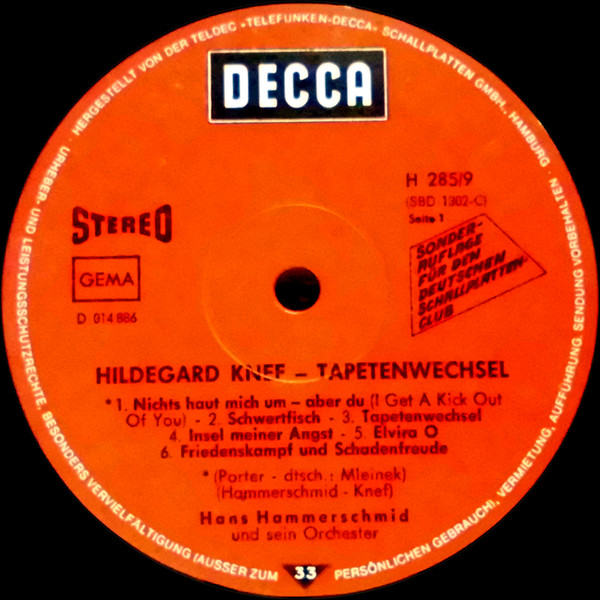 baixar álbum Hildegard Knef - Tapetenwechsel