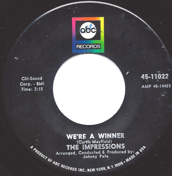 The Impressions – We're A Winner / It's All Over (1967, Vinyl