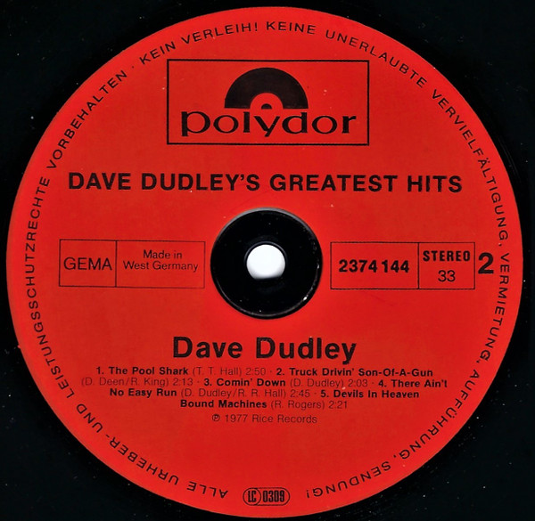 descargar álbum Dave Dudley - Dave Dudleys Greatest Hits