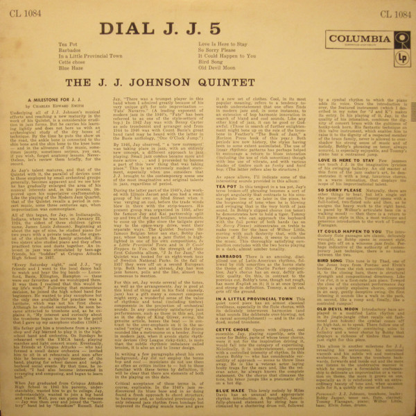 télécharger l'album The JJ Johnson Quintet - Dial JJ 5