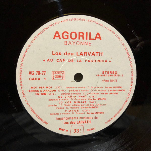 Album herunterladen Los Deu Larvath - Au Cap De La Paciencia