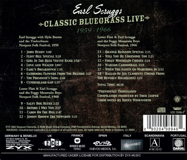 Album herunterladen Earl Scruggs - Classic Bluegrass Live 1959 1966