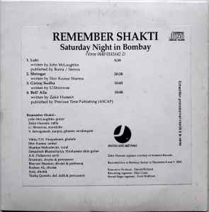 Remember Shakti – Saturday Night In Bombay (2001, CDr) - Discogs