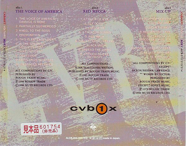 Cabaret Voltaire - Box 1 | Releases | Discogs